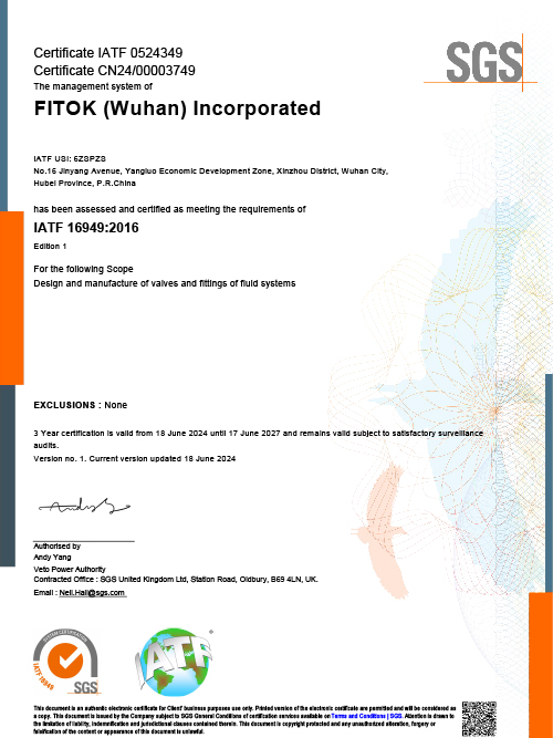 FITOK Wuhan IATF 16949-Zertifizierung
